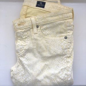 AG Adriano Goldschmied White Snakeskin Jeans